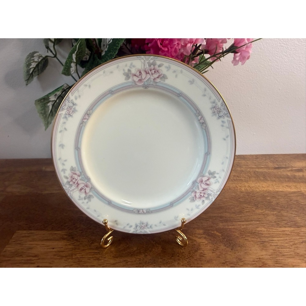 Noritake Magnificence Bread & Butter Plate Bone China Japan Pink Roses Gold Trim